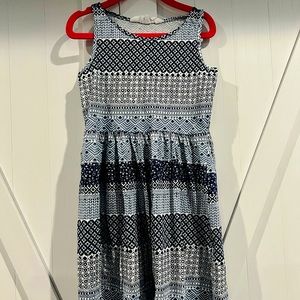Lightly worn girls navy patterned H&M dress